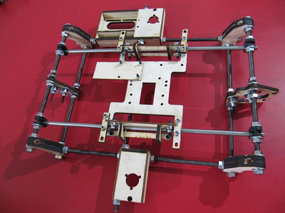 Image of a Huxley Y Axis, assembled from a TechZoneCommunications Lasercut Mendel Kit