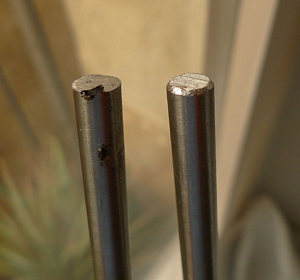 Smooth rods (8mm stainless steel), unfinished and finished.