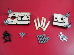 Photo of the parts used in the Z 180 and Z 360 portions of the X Axis and the X Axis Idler and Motor Mount