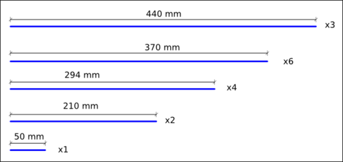 Lengths of threaded rods (Click to zoom)