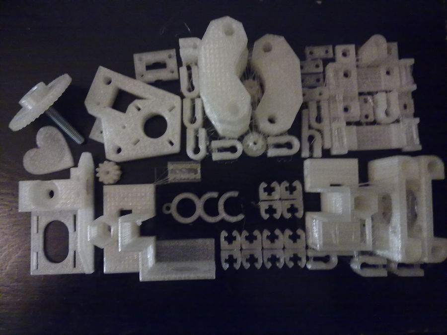 A printed set of Prusa Mendel parts